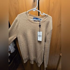 POLO RALPH LAUREN 100% Cashmere Soft Brown Sweater Small NWT $398
